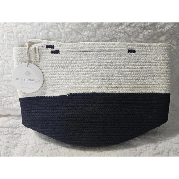 Other - New Mia Melange Handcrafted Foldable Basket Black & White Classic Design Style